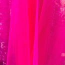 Flo Cerise DRESS NET Holes Stiff NYLON Tutu Tulle Fabric Underskirt 150 Cm Wide - Bull Ring Fabrics