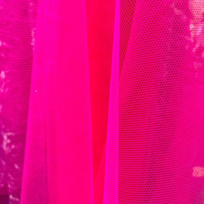Flo Cerise DRESS NET Holes Stiff NYLON Tutu Tulle Fabric Underskirt 150 Cm Wide - Bull Ring Fabrics