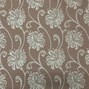 Floral Flowers Curtain Brocade Fabric 140cm, Brown - Bull Ring Fabrics