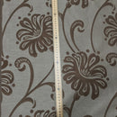 Floral Flowers Curtain Brocade Fabric 140cm, Brown - Bull Ring Fabrics