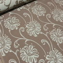 Floral Flowers Curtain Brocade Fabric 140cm, Brown - Bull Ring Fabrics
