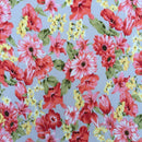 Floral Flowers Print Rose & Hubble Dress Cotton Patchwork Cushions Quilt Fabric - Bull Ring Fabrics