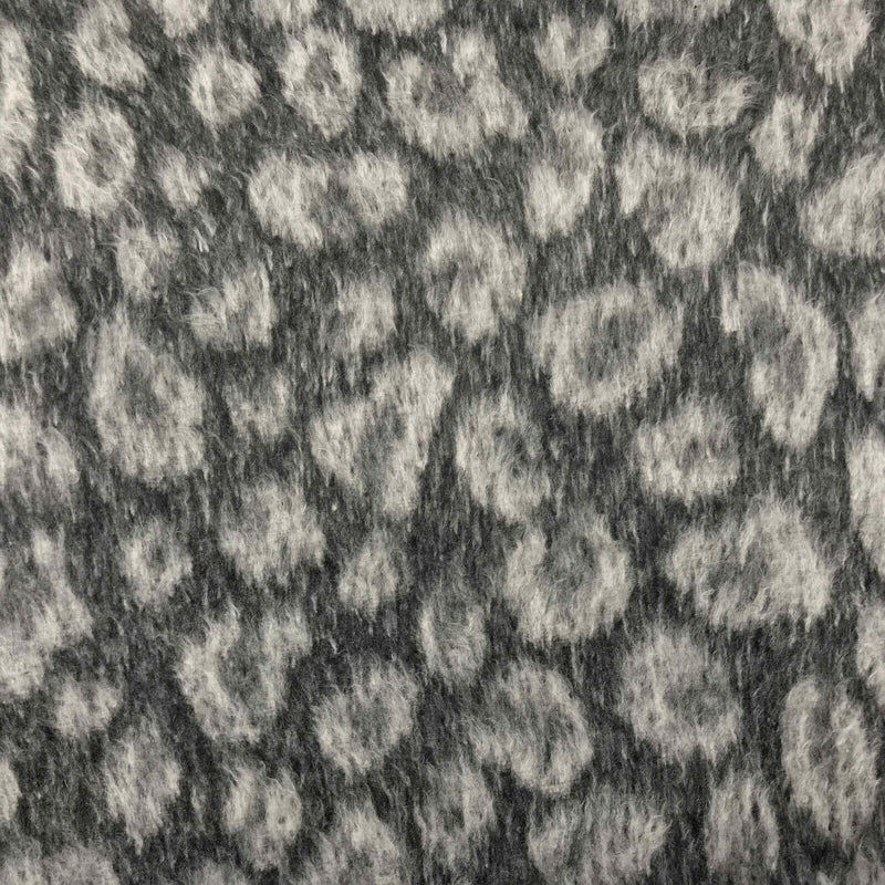 Furry Wool Blend Warm Fabrics Animal Melton Fabric Sew Coat Jacket LEOPARD SPOTS - Bull Ring Fabrics