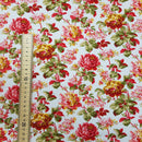 Garden Floral Flowers Rose & Hubble Cotton Poplin Fabric - Bull Ring Fabrics