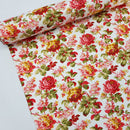 Garden Floral Flowers Rose & Hubble Cotton Poplin Fabric - Bull Ring Fabrics