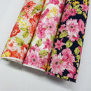 Garden Flowers Rose & Hubble Cotton Poplin Fabric - Bull Ring Fabrics