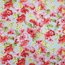Garden Flowers Rose & Hubble Cotton Poplin Fabric - Bull Ring Fabrics