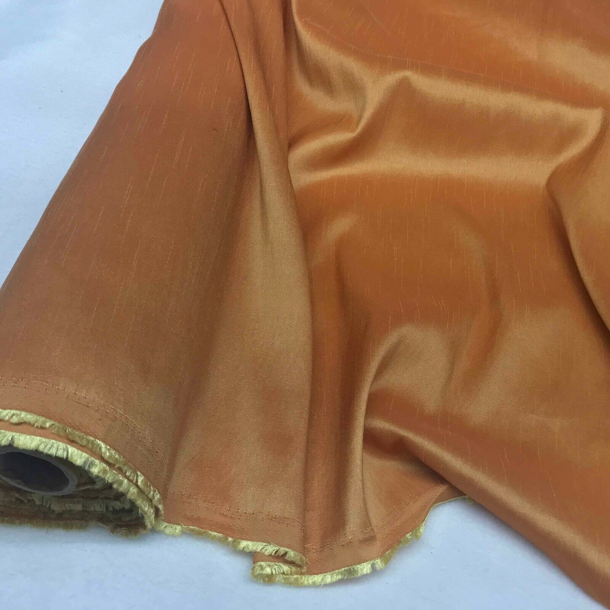 GOLD Faux Silk Slub Taffeta Fabric Wedding Dress Waistcoats Evening Party Wear - Bull Ring Fabrics