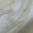Gold Floral Cream Embroidery Voile Fabric Net Curtains Dress Window Draping - Bull Ring Fabrics
