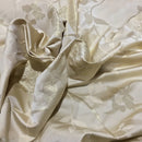 Gold Metallic Flowers Furnishing Fabric, Cream - Bull Ring Fabrics