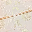 Gold Metallic Flowers Furnishing Fabric, Cream - Bull Ring Fabrics