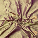 Gold Shot Pink Embroidered Taffeta Fabric Circle Pattern 150cm - Bull Ring Fabrics