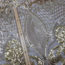 Heavy Sequinned Stretch Lace Power Mesh Net Bridal Dress Fabric - Bull Ring Fabrics