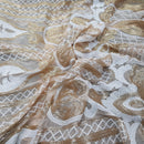 Heavy Sequinned Stretch Lace Power Mesh Net Bridal Dress Fabric - Bull Ring Fabrics