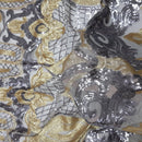 Heavy Sequinned Stretch Lace Power Mesh Net Bridal Dress Fabric - Bull Ring Fabrics