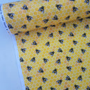 Honeycomb Bees Rose & Hubble Cotton Poplin Dress Fabric - Bull Ring Fabrics