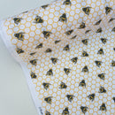Honeycomb Bees Rose & Hubble Cotton Poplin Dress Fabric - Bull Ring Fabrics