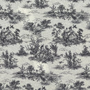 Toile De Joey Cotton Curtain Fabric, Black