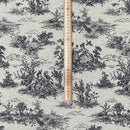 Toile De Joey Cotton Curtain Fabric, Black