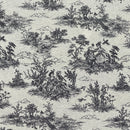 Toile De Joey Cotton Curtain Fabric, Black