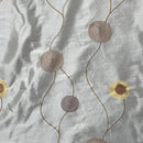 Ivory Embroidered Taffeta Fabric with Gold Circle Pattern 150cm Wide - Bull Ring Fabrics