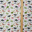 Kids Fun Dinosaurs Print 100% Cotton Poplin Fabric Rose & Hubble 45" - Bull Ring Fabrics