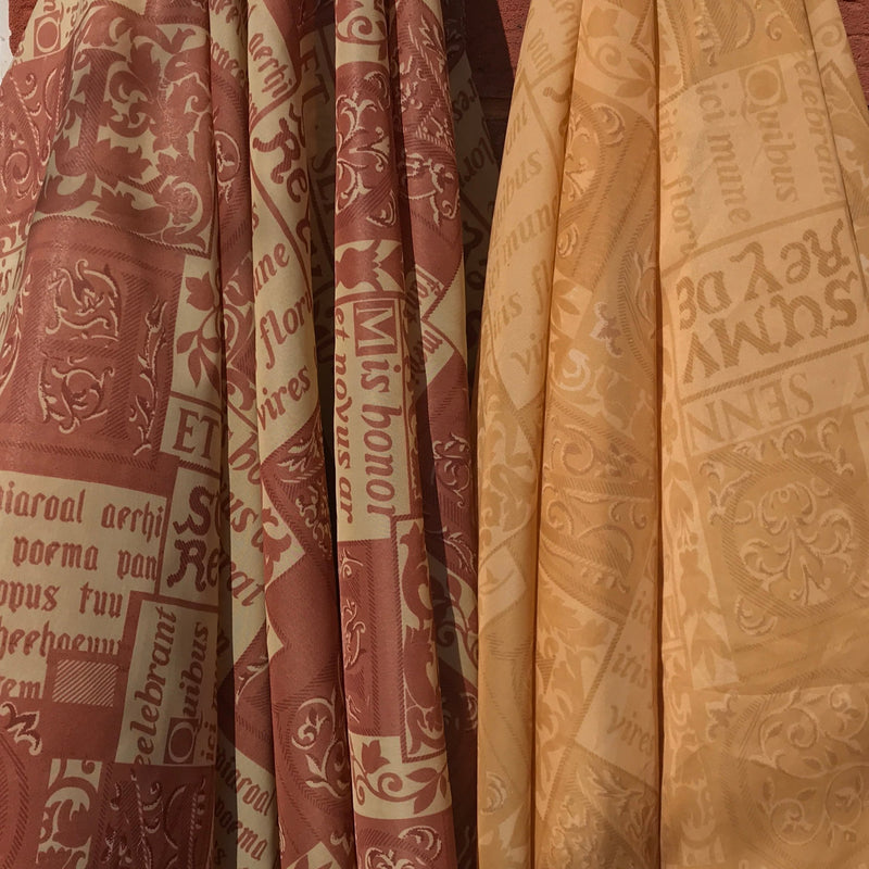 Latin Church Script Voile Fabric - Bull Ring Fabrics