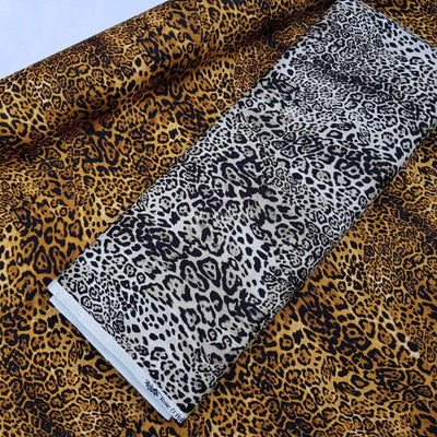 Leopard Print Rose & Hubble Cotton Poplin Fabric - Bull Ring Fabrics