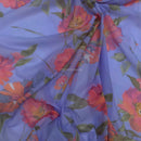 Lilac Floral Printed Muslin Fabric - Bull Ring Fabrics
