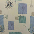 Lilac & Green Floral Vintage Cotton Fabric 140cm, Cream - Bull Ring Fabrics