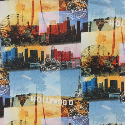 Los Angeles Hollywood Print Cotton Fabric - Bull Ring Fabrics