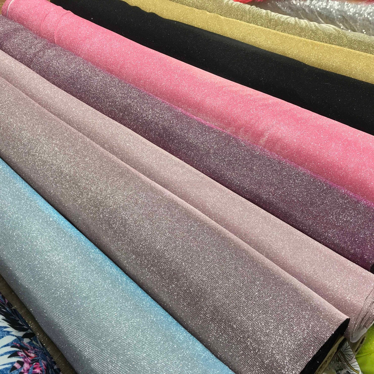 Moonlight Glitter Sparkling Jersey Party Dress Fabric 54” - Bull Ring Fabrics
