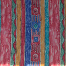 Multicoloured Abstract Striped Voile Fabric - Bull Ring Fabrics