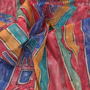 Multicoloured Abstract Striped Voile Fabric - Bull Ring Fabrics