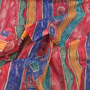 Multicoloured Abstract Striped Voile Fabric - Bull Ring Fabrics