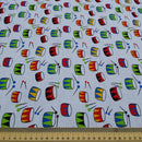 Musical Drums Printed Polycotton Fabric 112cm - Bull Ring Fabrics