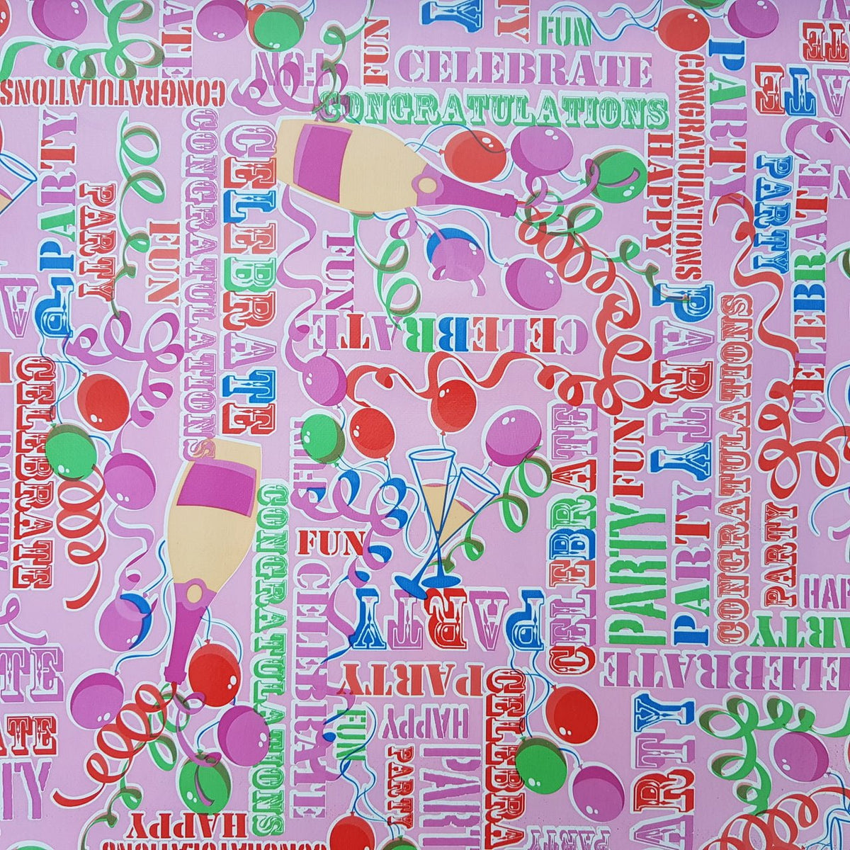 Oilcloth PVC Party Birthday Tablecloth Waterproof 54", Pink - Bull Ring Fabrics