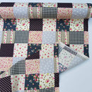 Patchwork Squares Cotton Poplin Dress Fabric, Black - Bull Ring Fabrics
