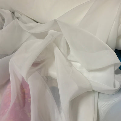 Plain Voile Draping Fabric 150cm, Ivory/Cream - Bull Ring Fabrics