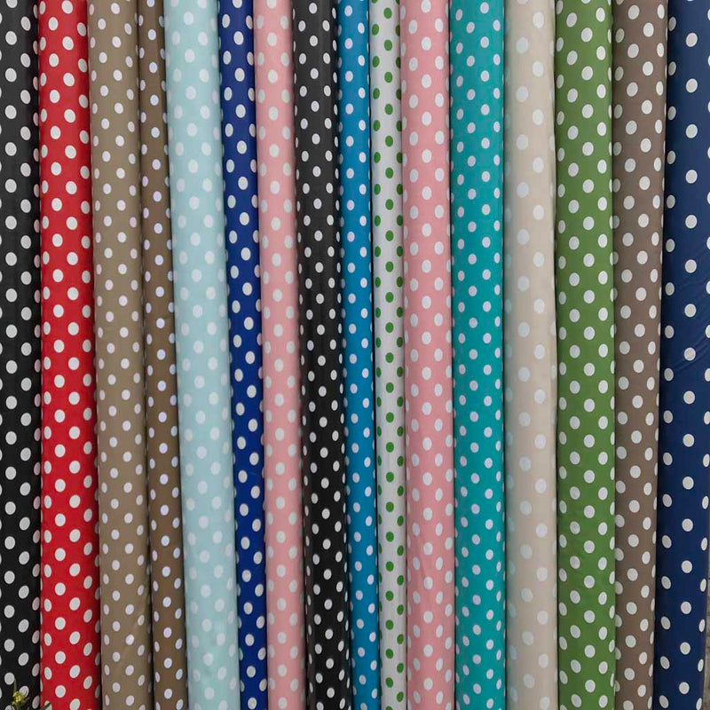 Polka Dot Spotty PVC Oilcloth Fabric - Bull Ring Fabrics