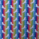 Rainbow Flag Unicorn Rose & Hubble Cotton Poplin Fabric - Bull Ring Fabrics