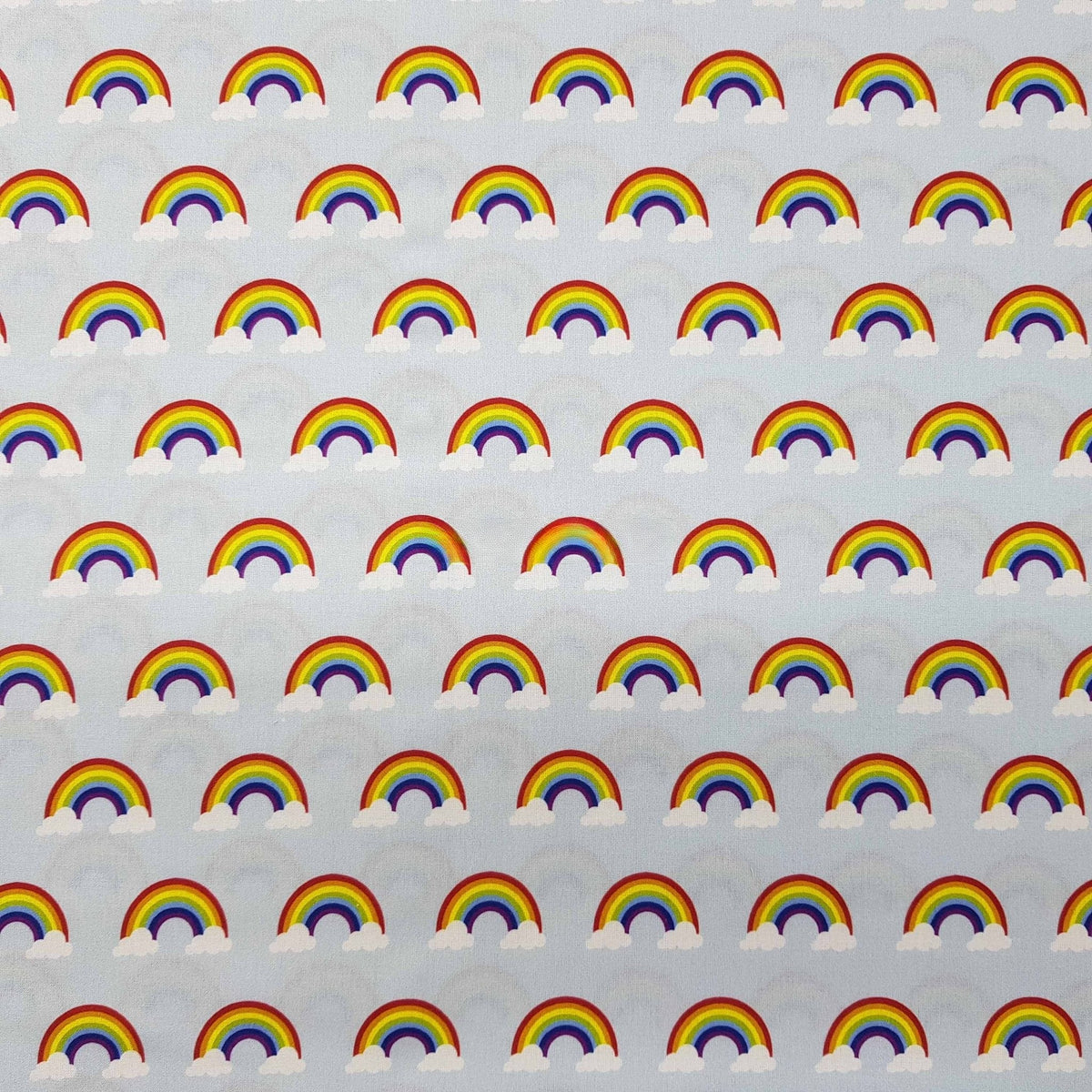 Rainbow In Clouds Cotton Craft Fabric, Sky - Bull Ring Fabrics