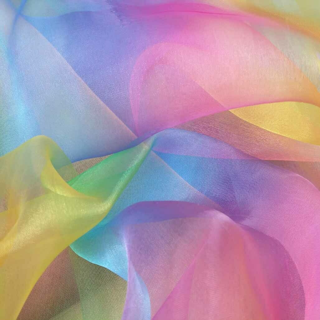 Rainbow Organza Voile Fabric - Bull Ring Fabrics