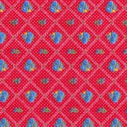 Roses Patchwork Polycotton Fabric, Red - Bull Ring Fabrics