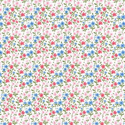 Small Daisy Flowers Polycotton Fabric - Bull Ring Fabrics