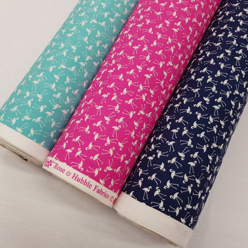 Small Flamingo Birds Cotton Poplin Fabric - Bull Ring Fabrics