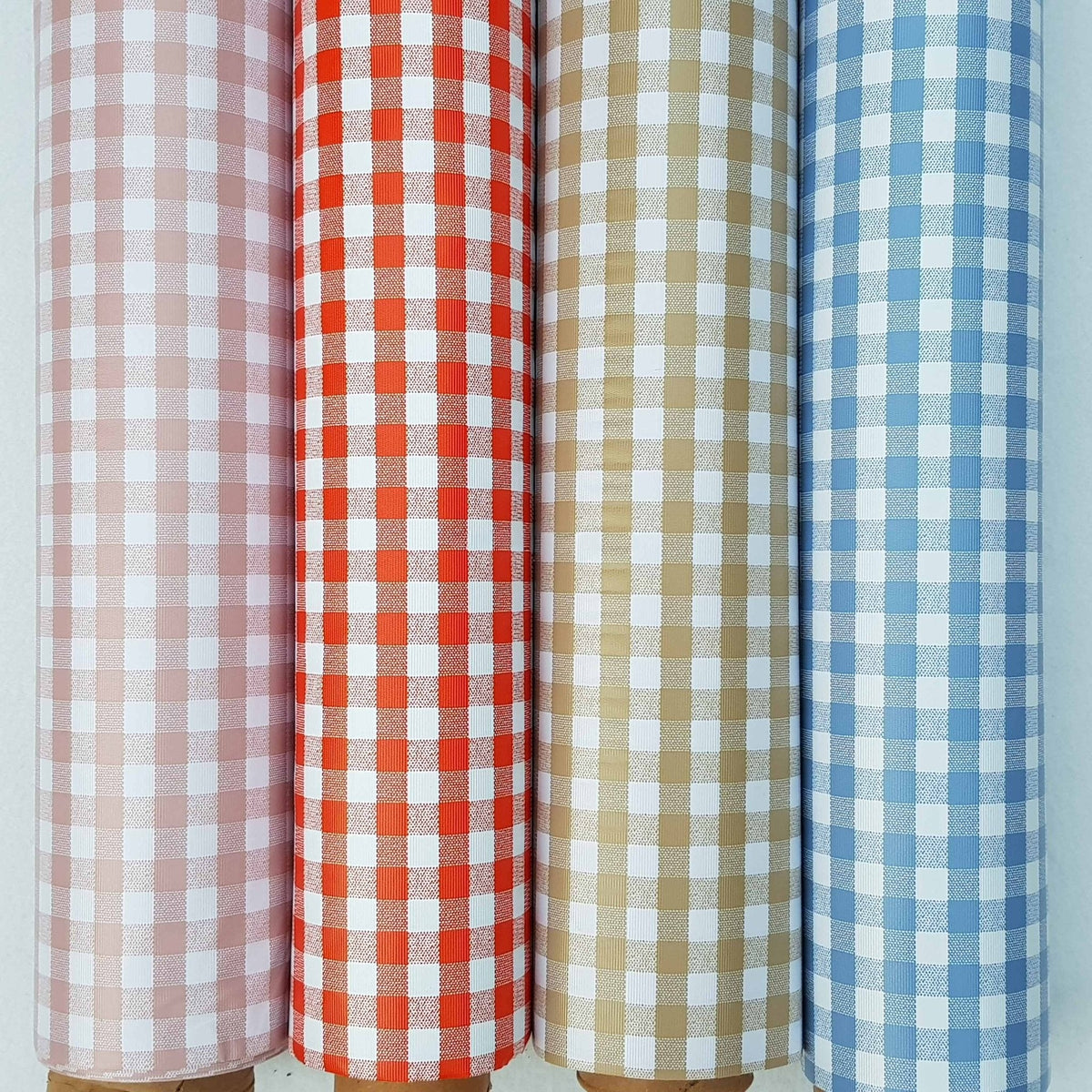 Small Gingham Checks PVC Oilcloth Fabric Printed Tablecloth - Bull Ring Fabrics