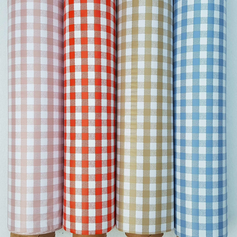Small Gingham Checks PVC Oilcloth Fabric Printed Tablecloth - Bull Ring Fabrics