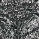 Snake Print Foil Stretch Dress Fabric, Silver/Black - Bull Ring Fabrics