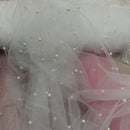 Soft Net Small Pearls Tulle Bridal Dress Fabric 60" - Bull Ring Fabrics
